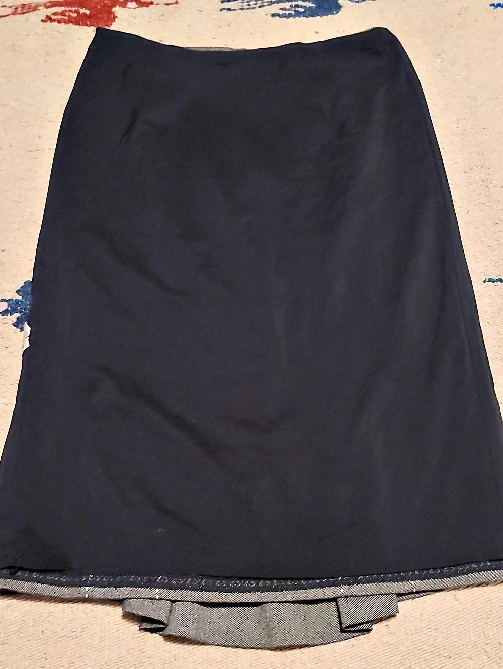 Rebecca Taylor Brown Pencil Skirt w Ruffle and Seam Detail Minimalist & Preppy - Picture 7 of 15